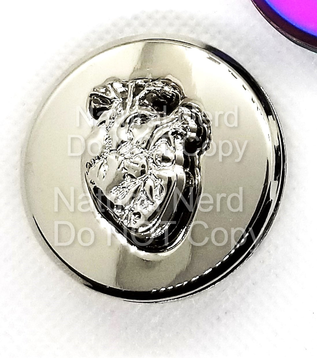 shiny nickel Anatomical Heart Turn Locks