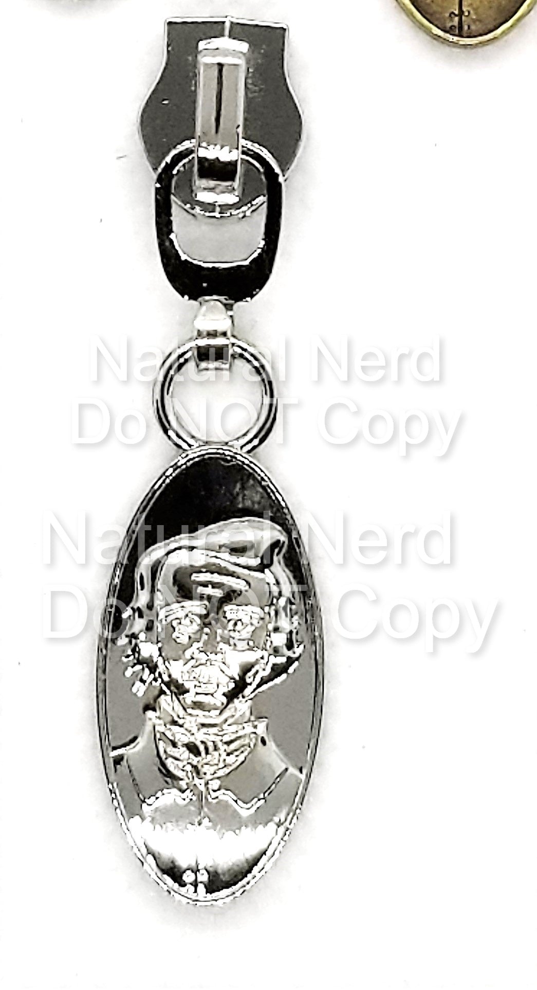 TRADITIONAL NICKEL Edgar Allen Poe Zipper Pull