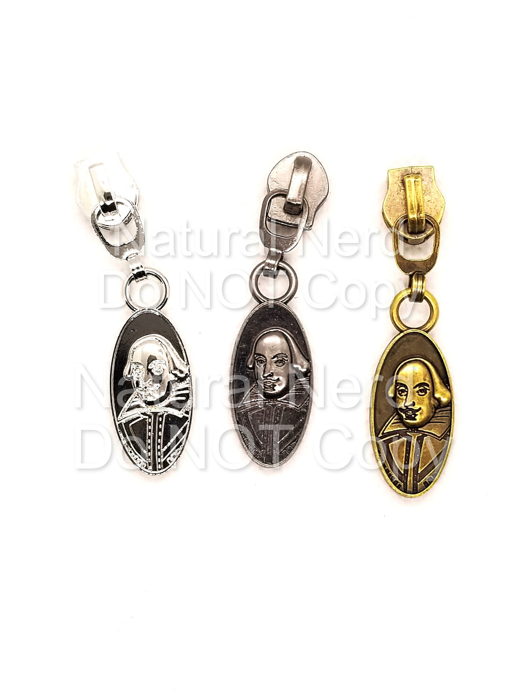 Shakespeare Bust Zipper Pull
