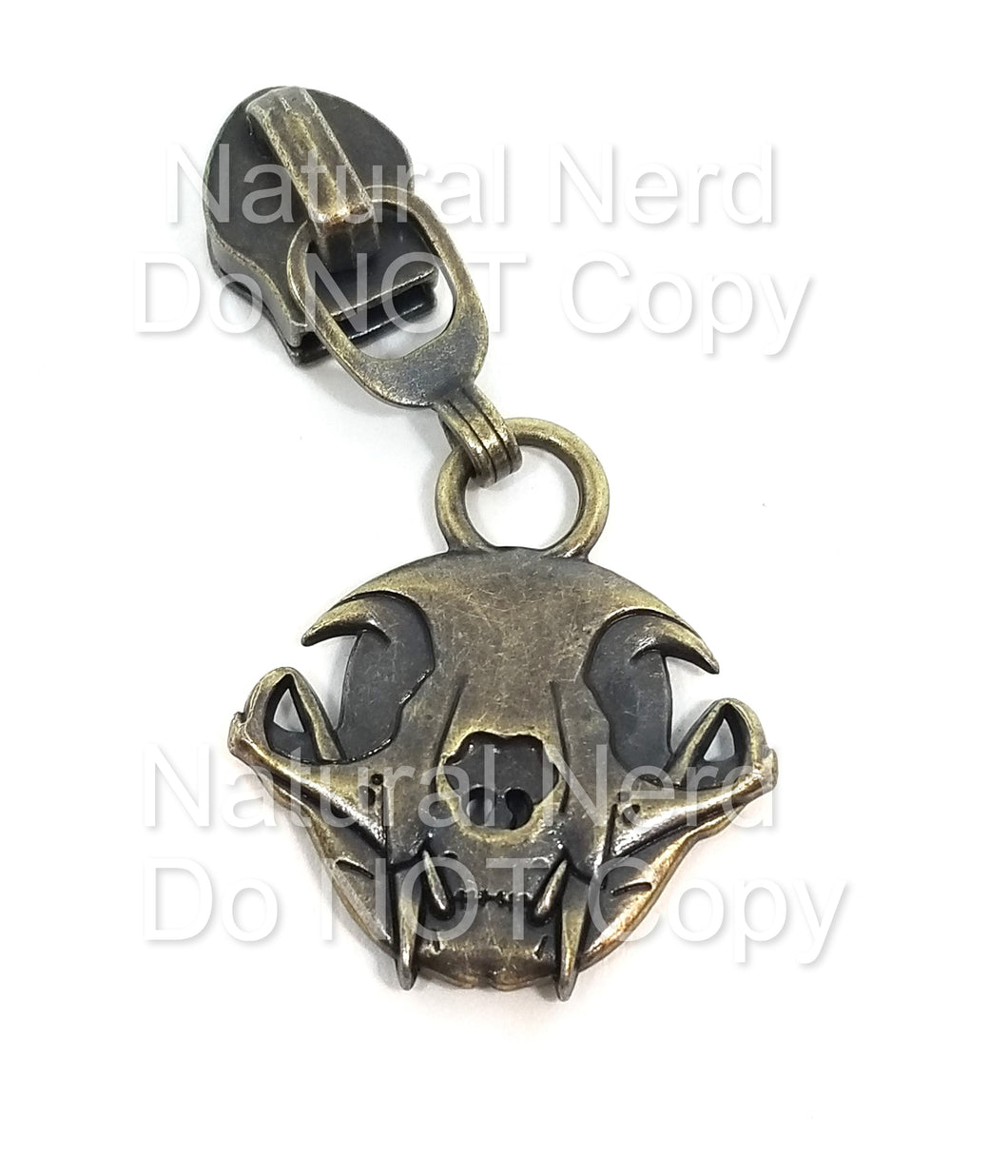 Cat Skull Zipper Pull
