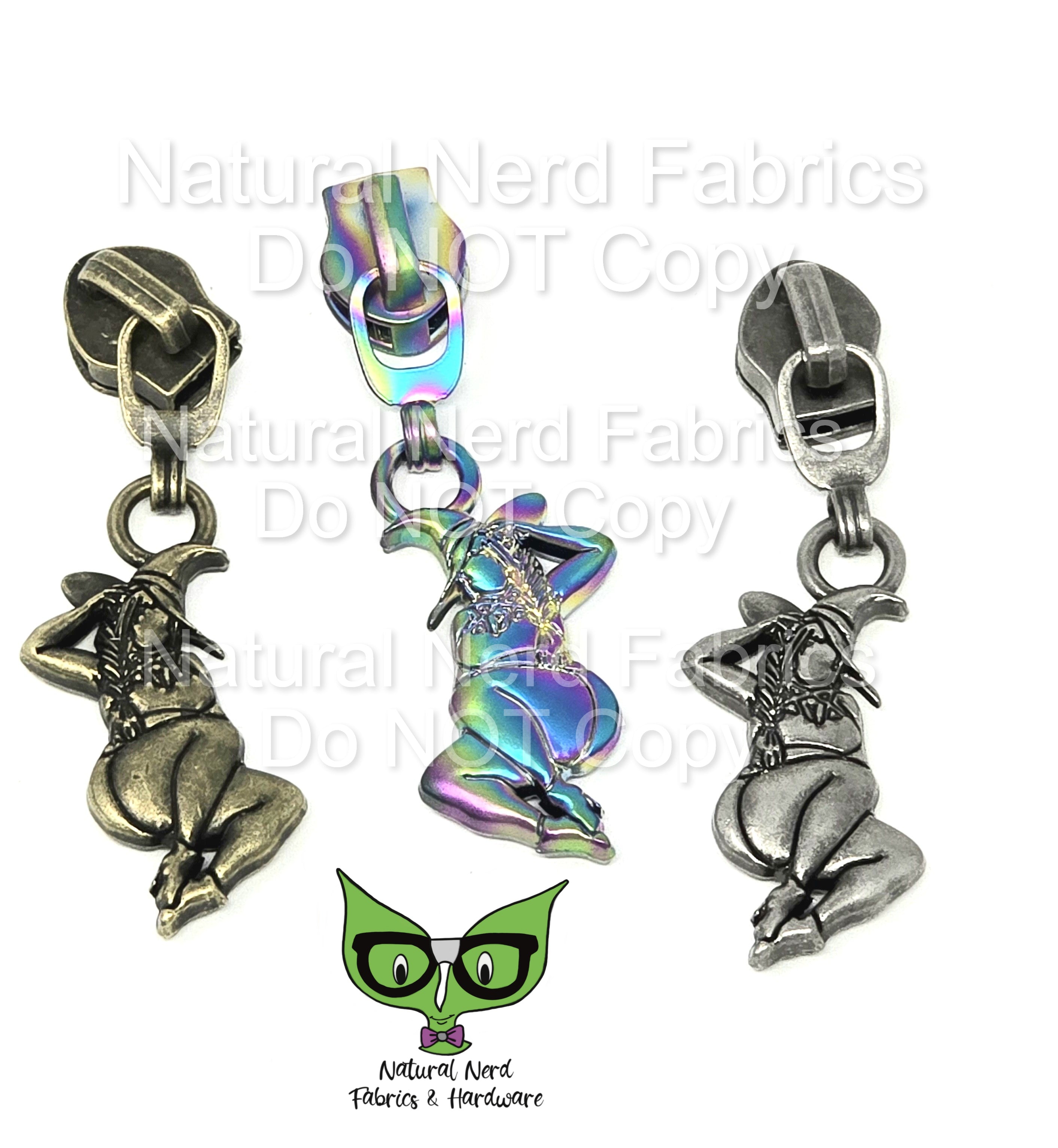 Witch Zipper Pull – Natural Nerd Fabrics and Hardware