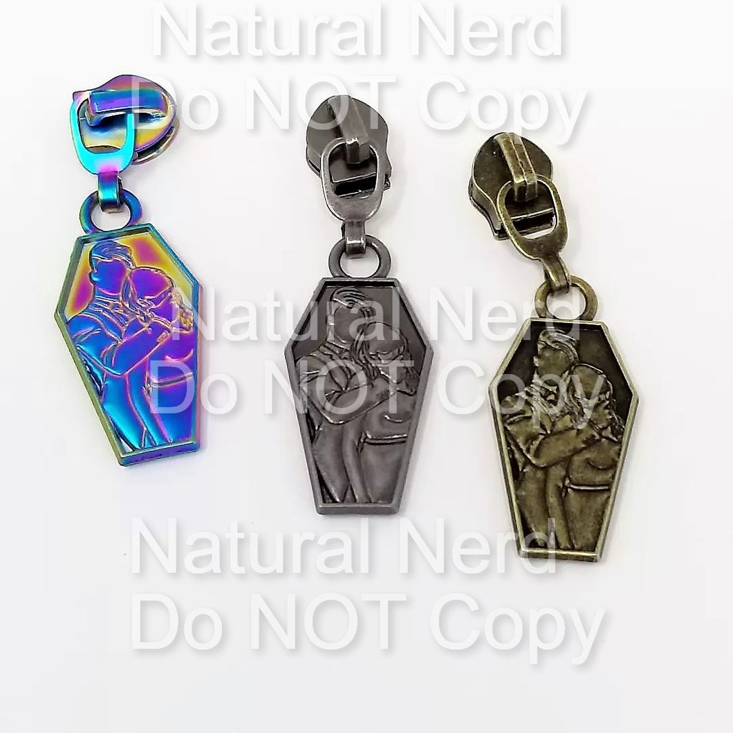 Hand Necklace Coffin Zipper Pull