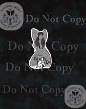Load image into Gallery viewer, black and white graphic of a woman with text that reads "get on top if they die they die'

